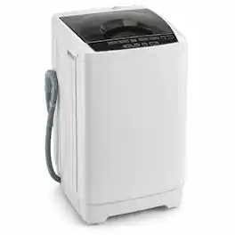 Costway - 9.93 lbs Full Automatic Washing Machine with 8 Preset Programs, Compact Washer - Gray