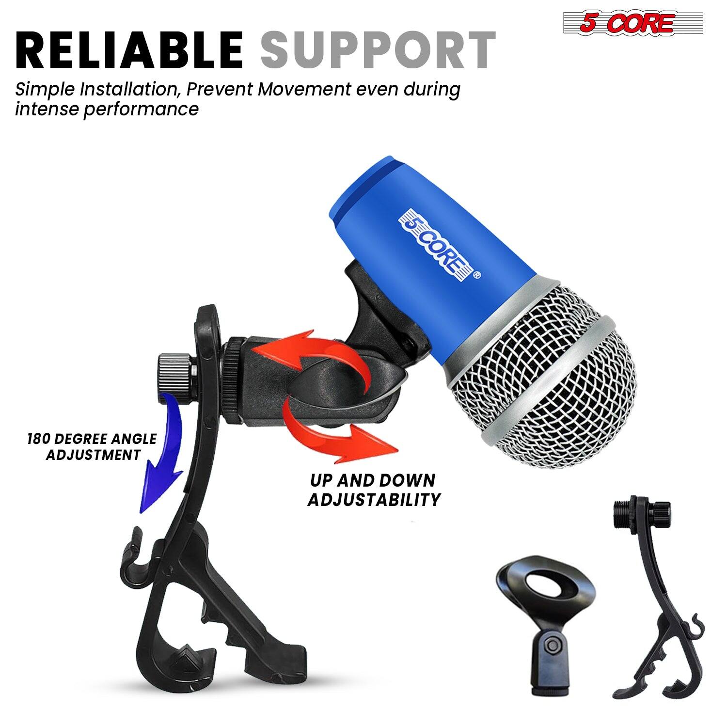 RELIABLE SUPPORT  
Simple Installation, Prevent Movement even during intense performance  

5 CORE  
180 DEGREE ANGLE ADJUSTMENT  
UP AND DOWN ADJUSTABILITY