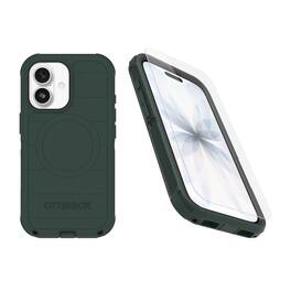 OtterBox - iPhone 17 (Only) Bundle: Defender Series Case & Screen Protector - Case Only - Rugged - Snaps on MagSafe - Roasted Cashew Mist (Green & Black)