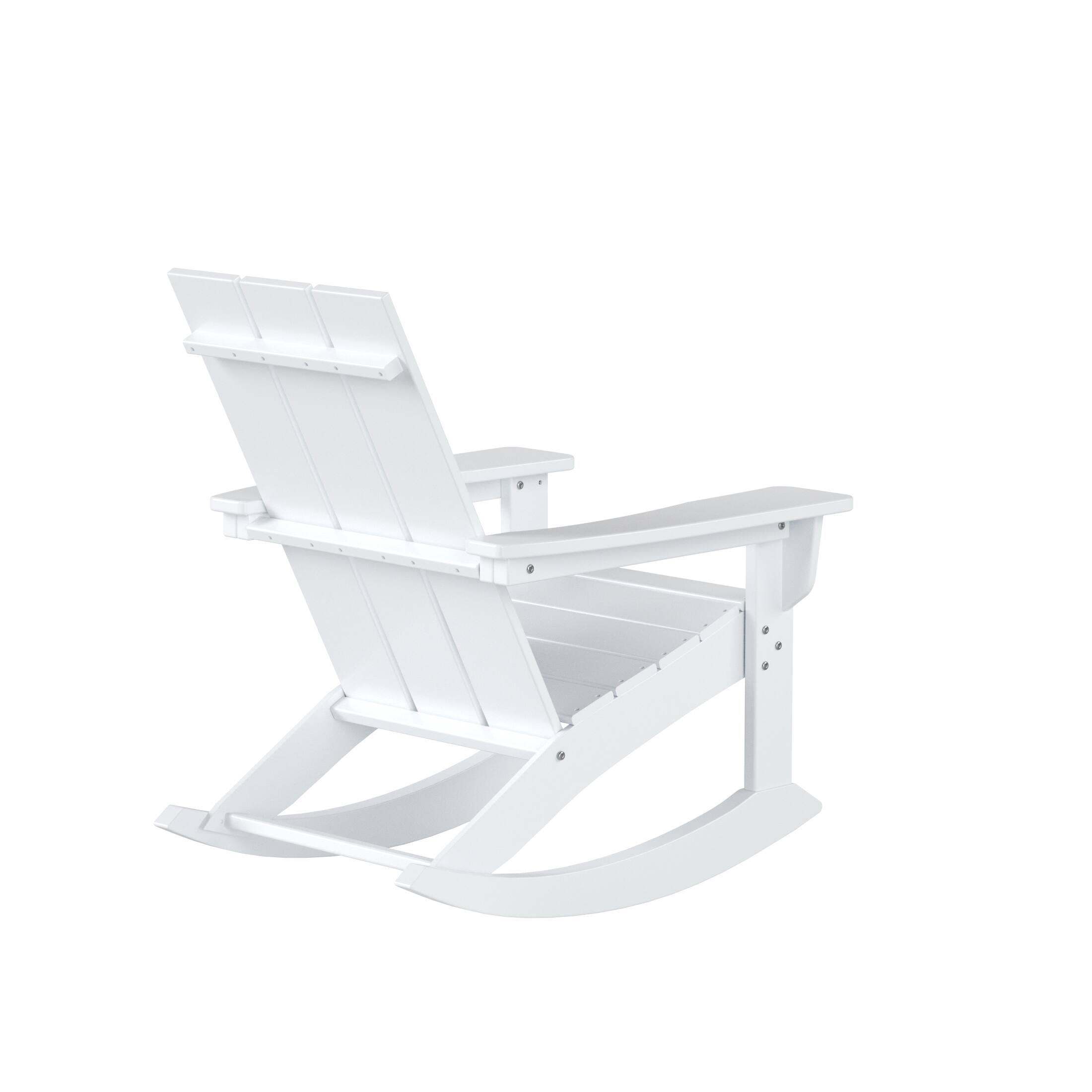 Alt View 1. WestinTrends - WestinTrends Ashore Outdoor Patio Modern Adirondack Rocking Chair - White.