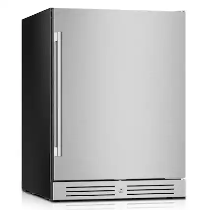 Front. Yeego - 24 inch Beverage Refrigerator, 160 Cans Beverage Fridge , Stainless Steel Indoor/Outdoor Refrigerator - Stainless Steel.