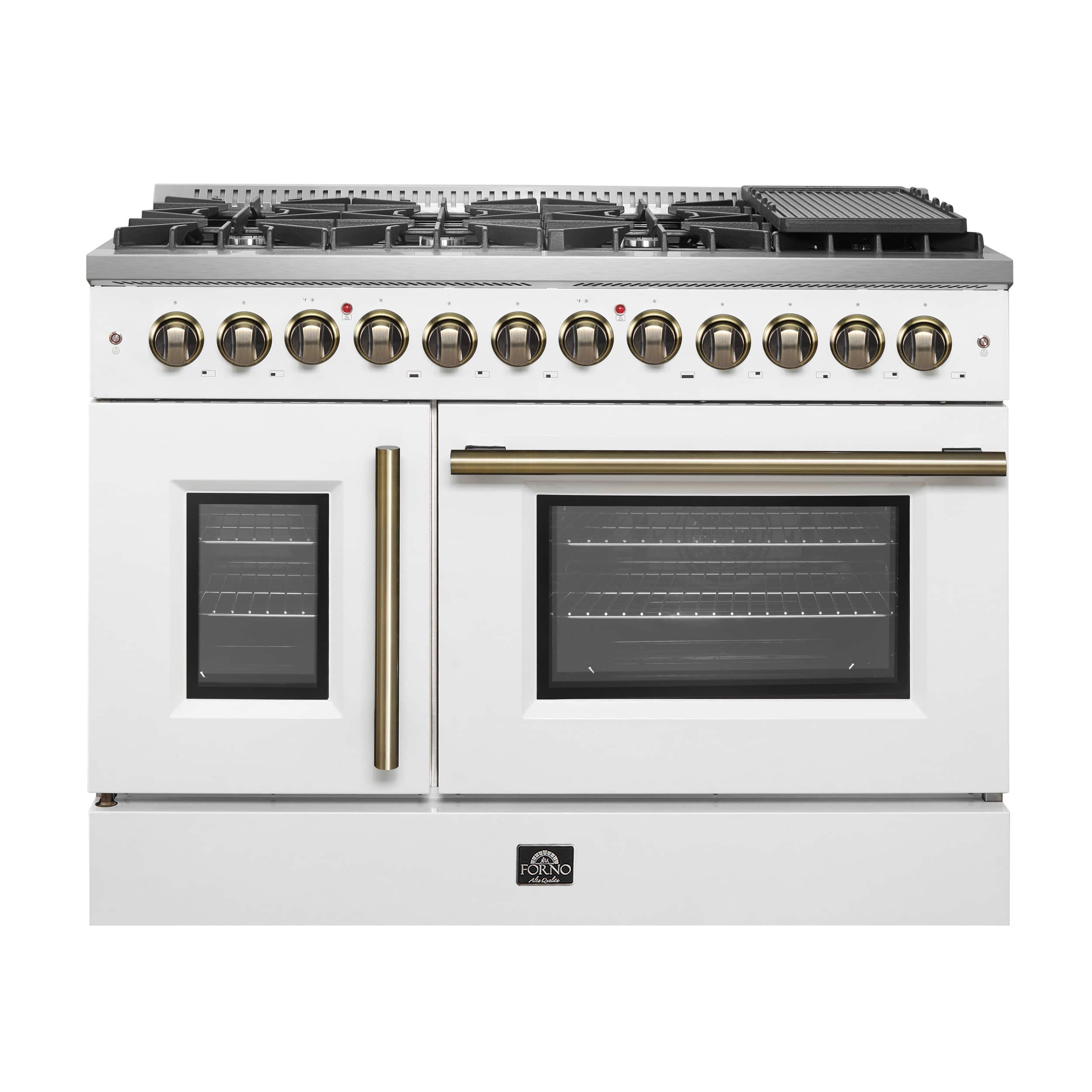 Forno Appliances - Galiano 6.58 Cu. Ft. Freestanding Dual Fuel True Convection Range - White - Front_Zoom