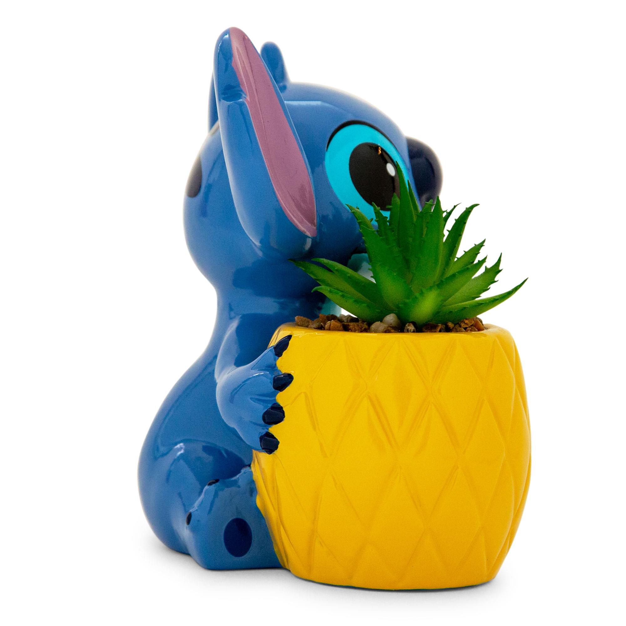 Alt View 10. Silver Buffalo - Disney Lilo & Stitch Pineapple 6-Inch Planter With Artificial Succulent - Blue.