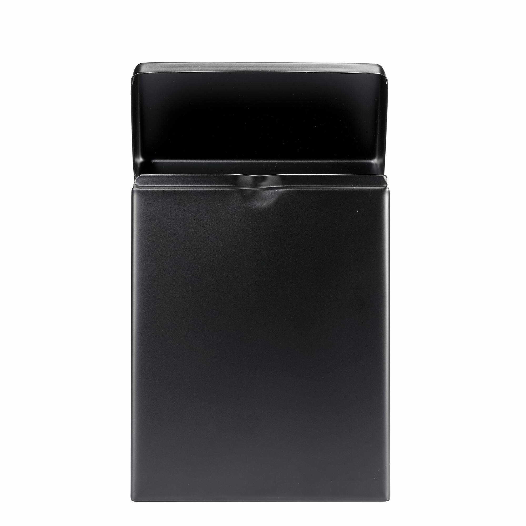 Alt View 2. Alpine Industries - Stainless Steel Wall-Mounted Sanitary Napkin Receptacle Trash Can - Black.