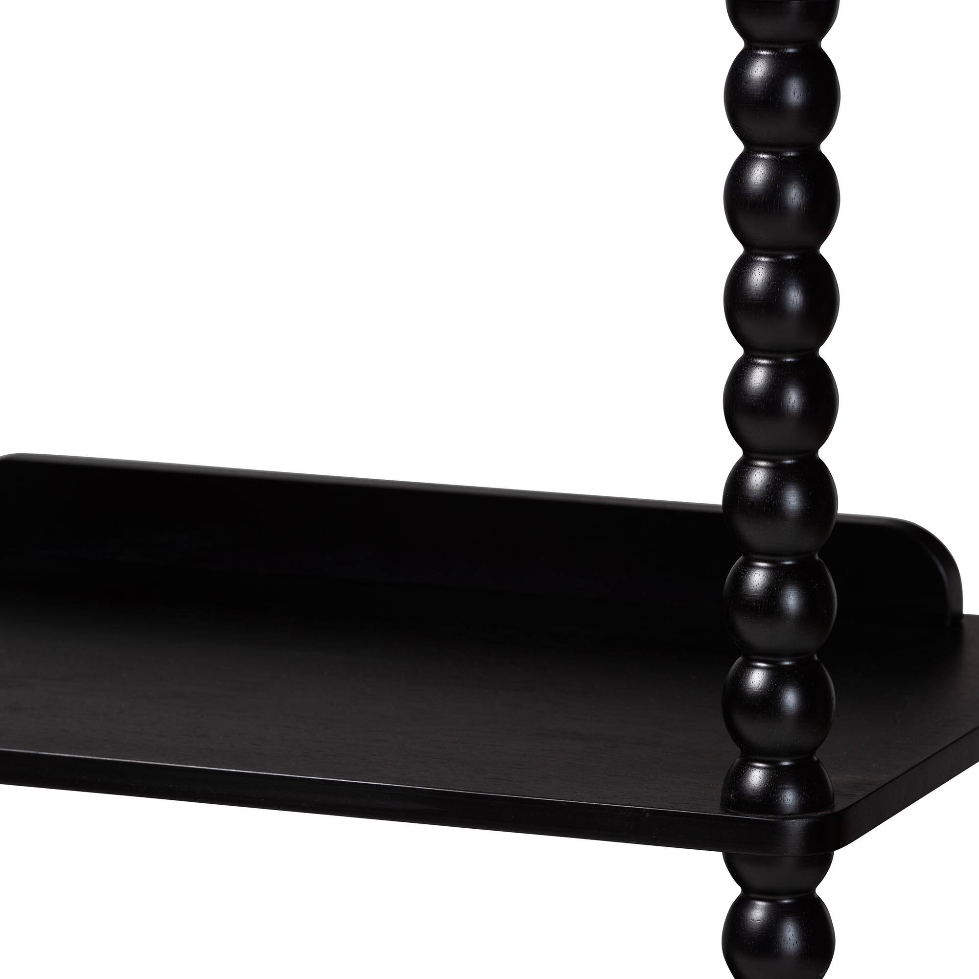 Alt View 1. Baxton Studio - Lucera Bobbin 5-Tier Display Shelf - Black.