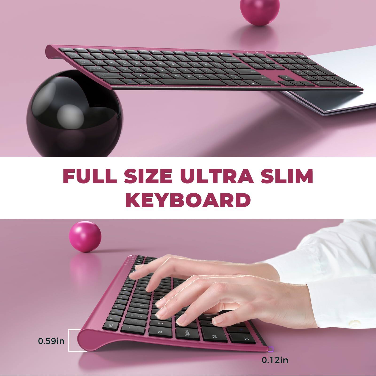- 1 - - - C . - - - FULL SIZE ULTRA SLIM KEYBOARD - - - - - O 0.59in 0.12in