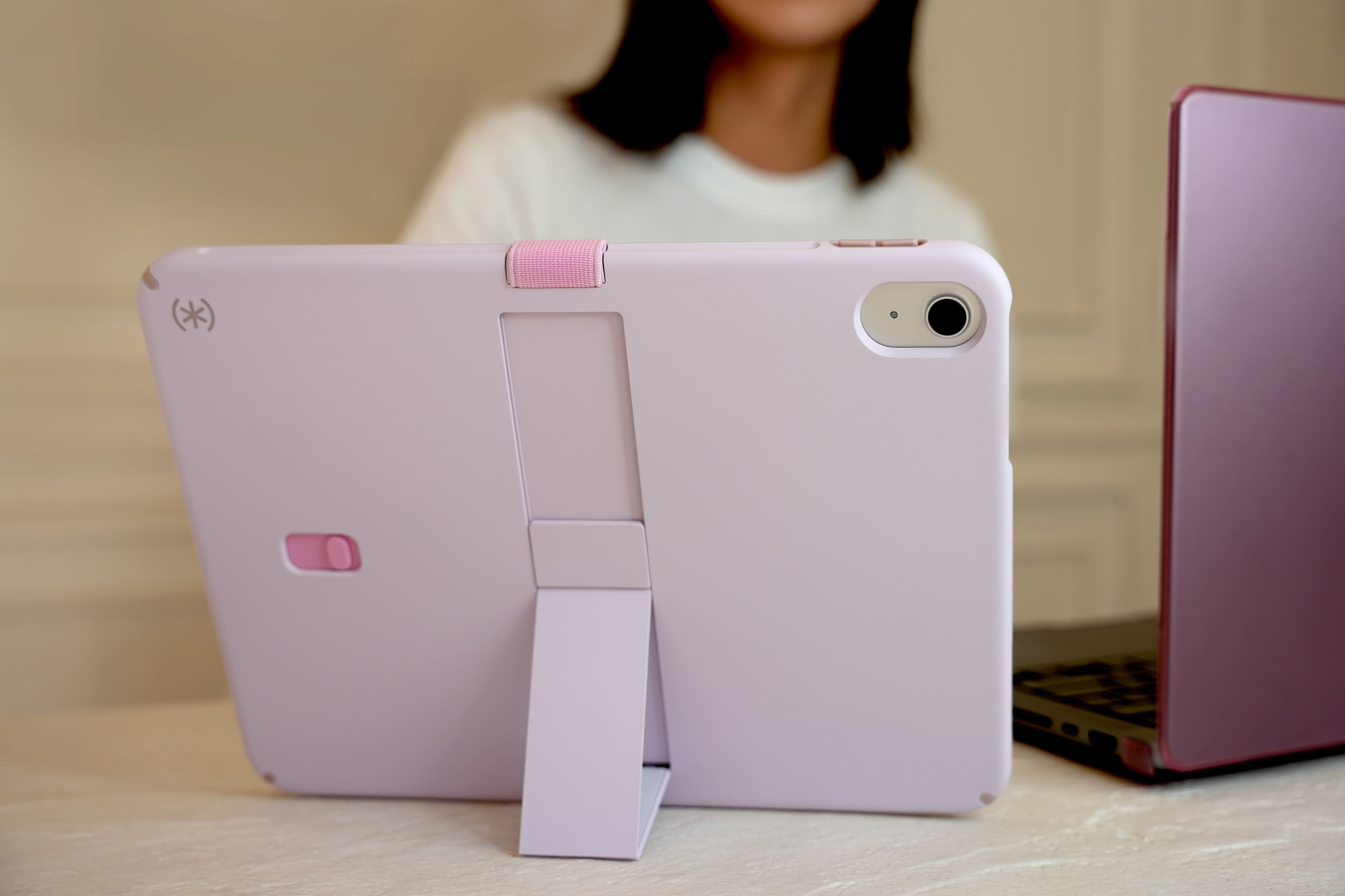 Alt View 2. Speck - Standyshell Case for Apple iPad 11"(A16 chip 2025) and iPad 10.9" (10th Generation) - Lilac.