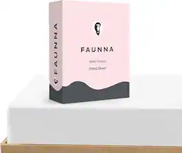 FAUNNA - 800TC Cotton Fitted Sheet King Size Bed Sheet, Deep Pocket, Fits Up to 17 Inch Mattress Soft, 1 Fitted Sheet Only - White