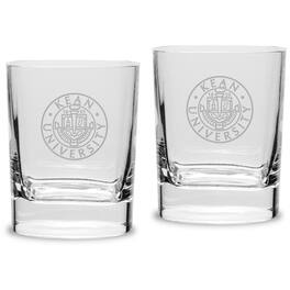 Jardine - Kean University Cougars 11.75oz. Square Double Old Fashioned Glass Set - Multicolor