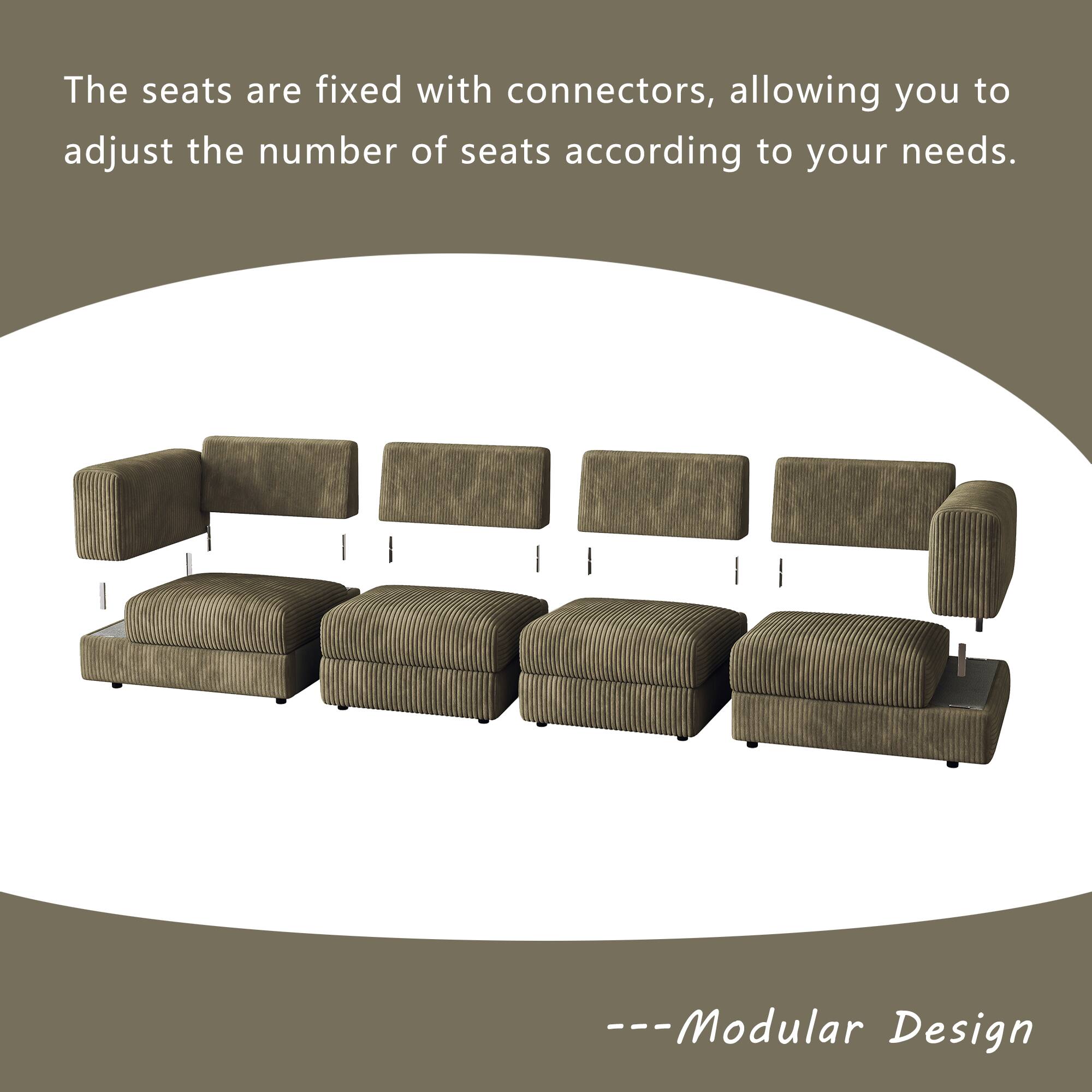 The seats are fixed with connectors, allowing you to adjust the number of seats according to your needs.

---Modular Design