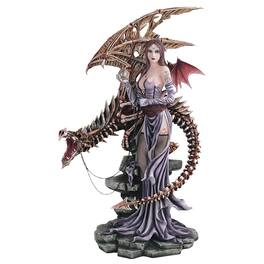 FC Design - 26"H Gothic Fairy Skeleton Ghost Dragon Figurine Statue Large Office Desk Tabletop Medieval Gaming Home Decor - Multi-Color