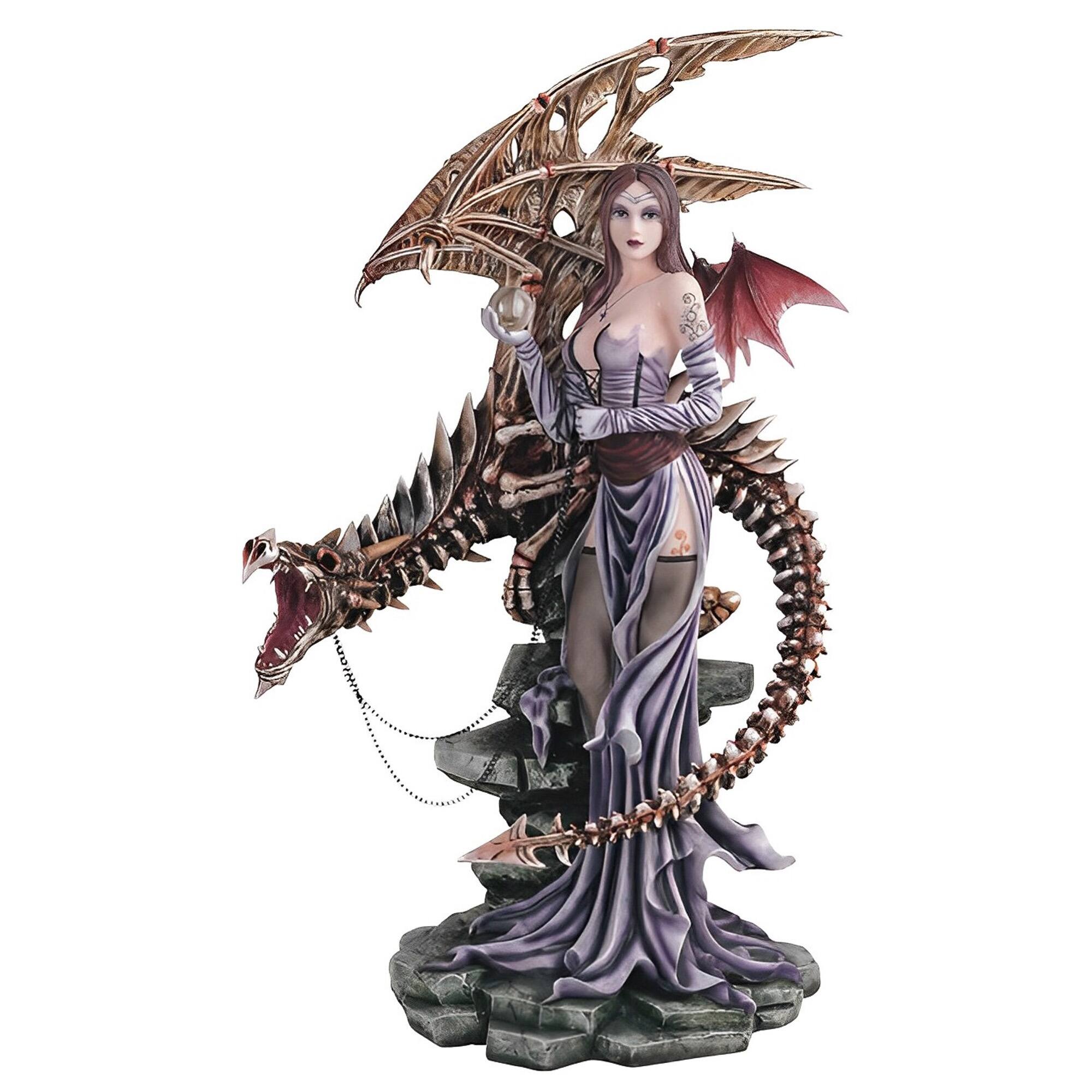 FC Design - 26"H Gothic Fairy Skeleton Ghost Dragon Figurine Statue Large Office Desk Tabletop Medieval Gaming Home Decor - Multi-Color