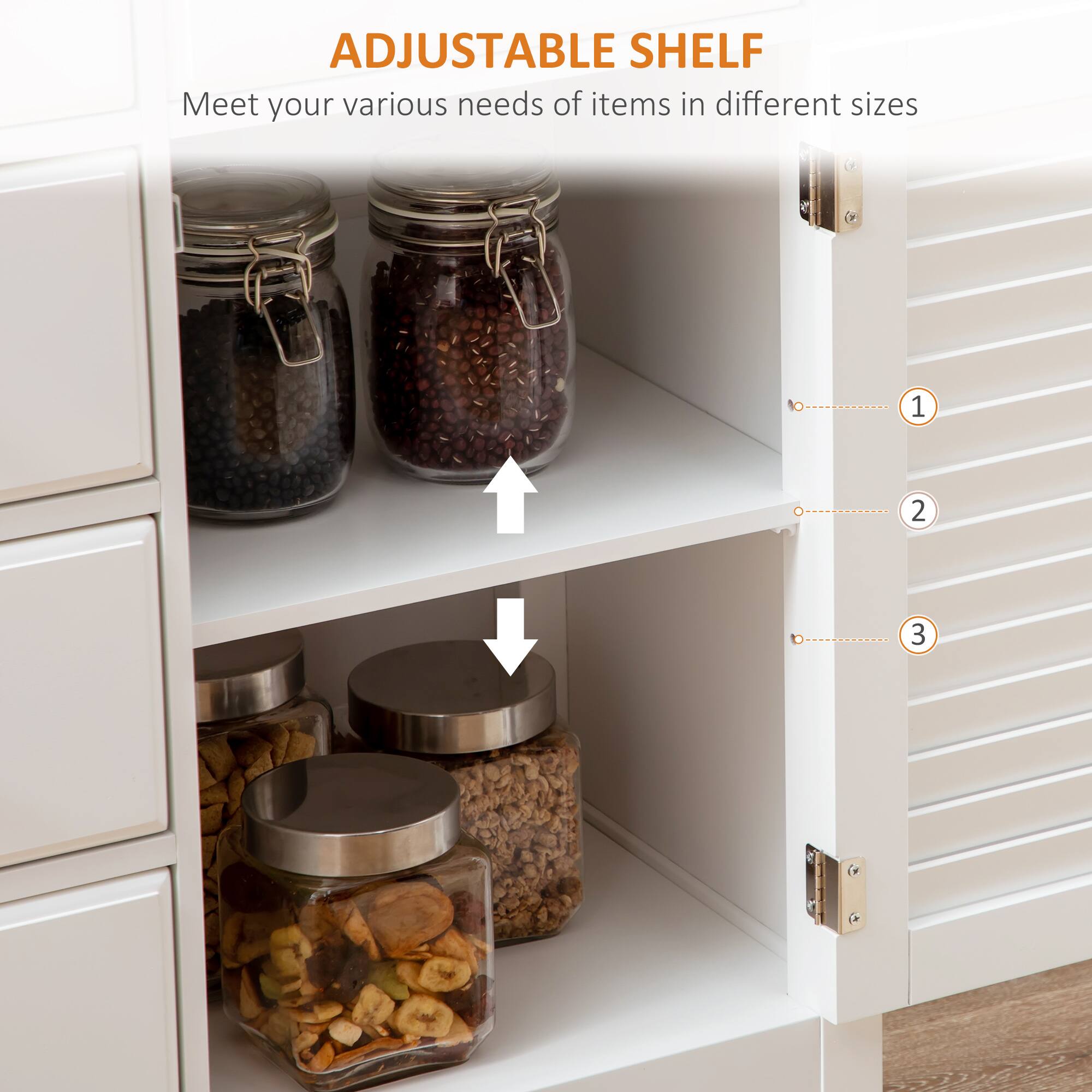 ADJUSTABLE SHELF  
Meet your various needs of items in different sizes