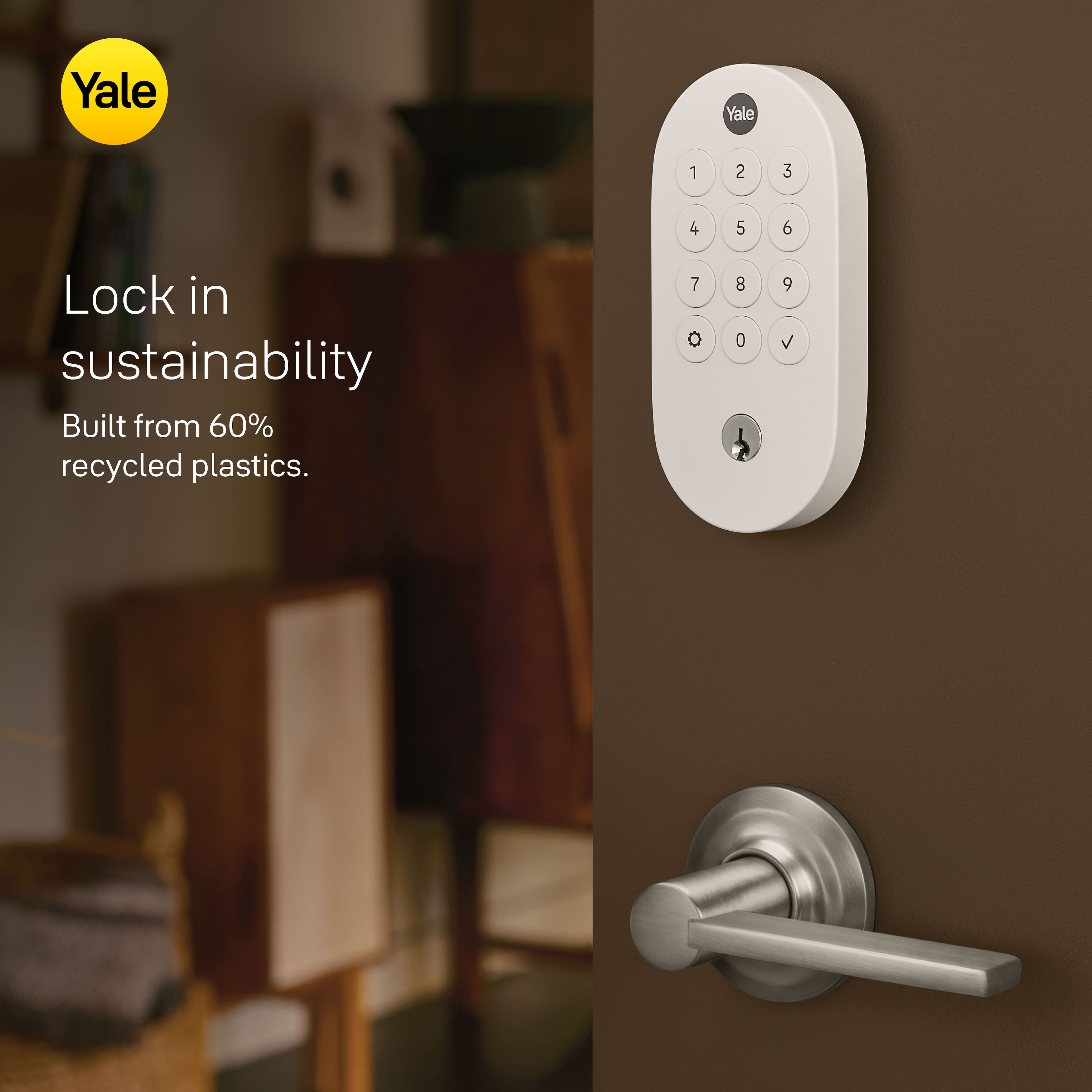 Yale Lock in sustainability Built from 60% recycled plastics.