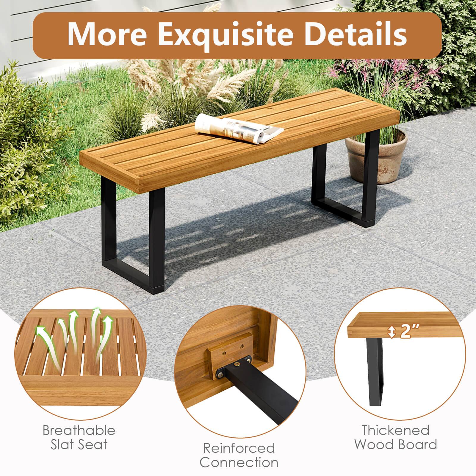 More Exquisite Details

- Breathable Slat Seat
- Reinforced Connection
- Thickened Wood Board