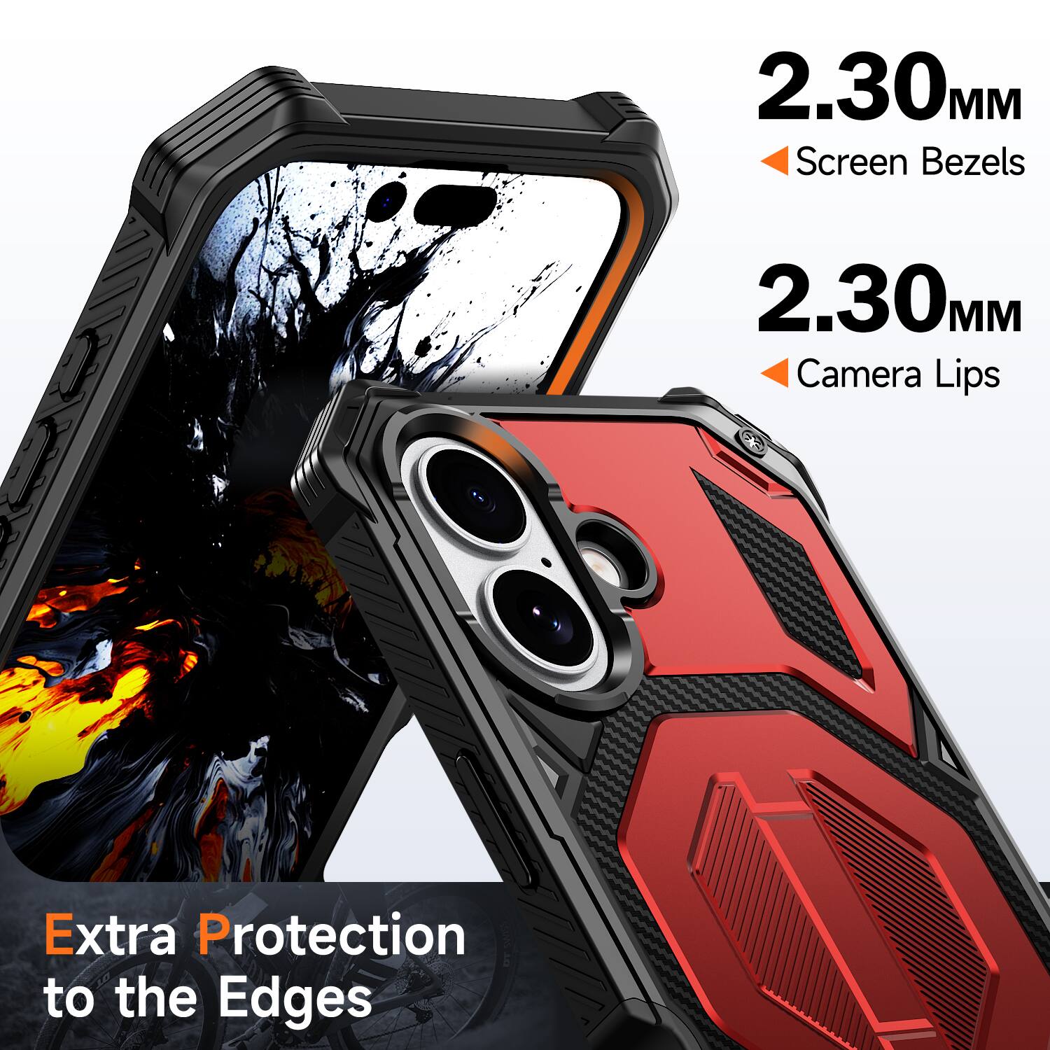 2.30MM Screen Bezels  
2.30MM Camera Lips  
Extra Protection to the Edges