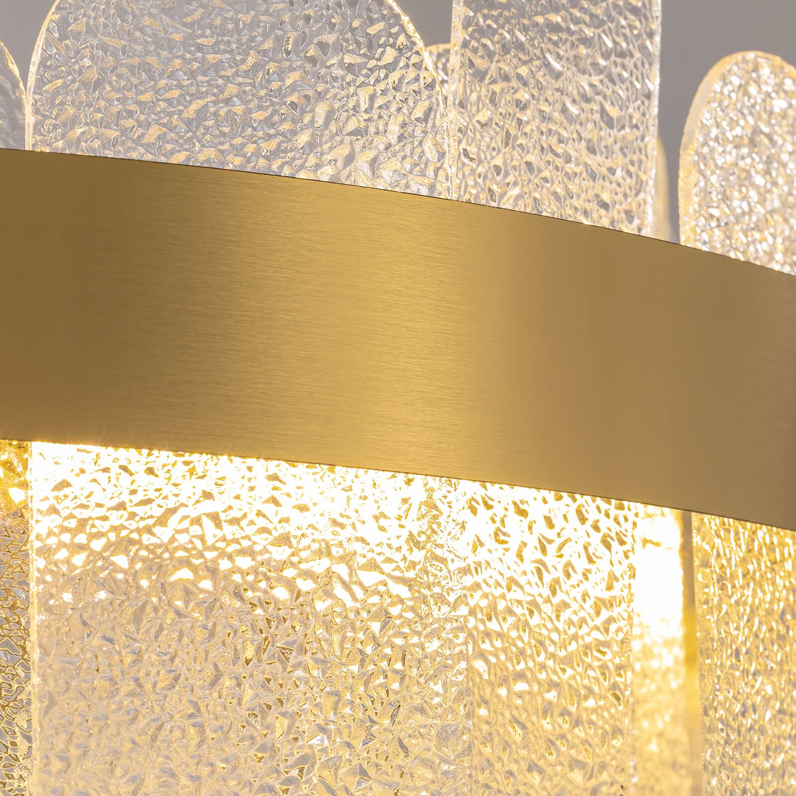 Alt View 8. Siljoy - 39.4" Gold Linear Crystal Glass Chandelier, Dimmable LED Pendant Light for Dining Room Kitchen Island Living Foyer - Gold.