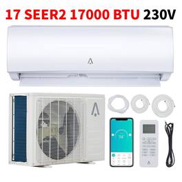 Acekool - 230V 17 SEER2 17000 BTU Wifi Enabled Mini Split Air Conditioner, AC Unit & Heater for 1000 Sq.Ft - White