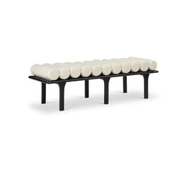 Meridian Furniture - Landon Cream Vegan Leather Bench - Beige