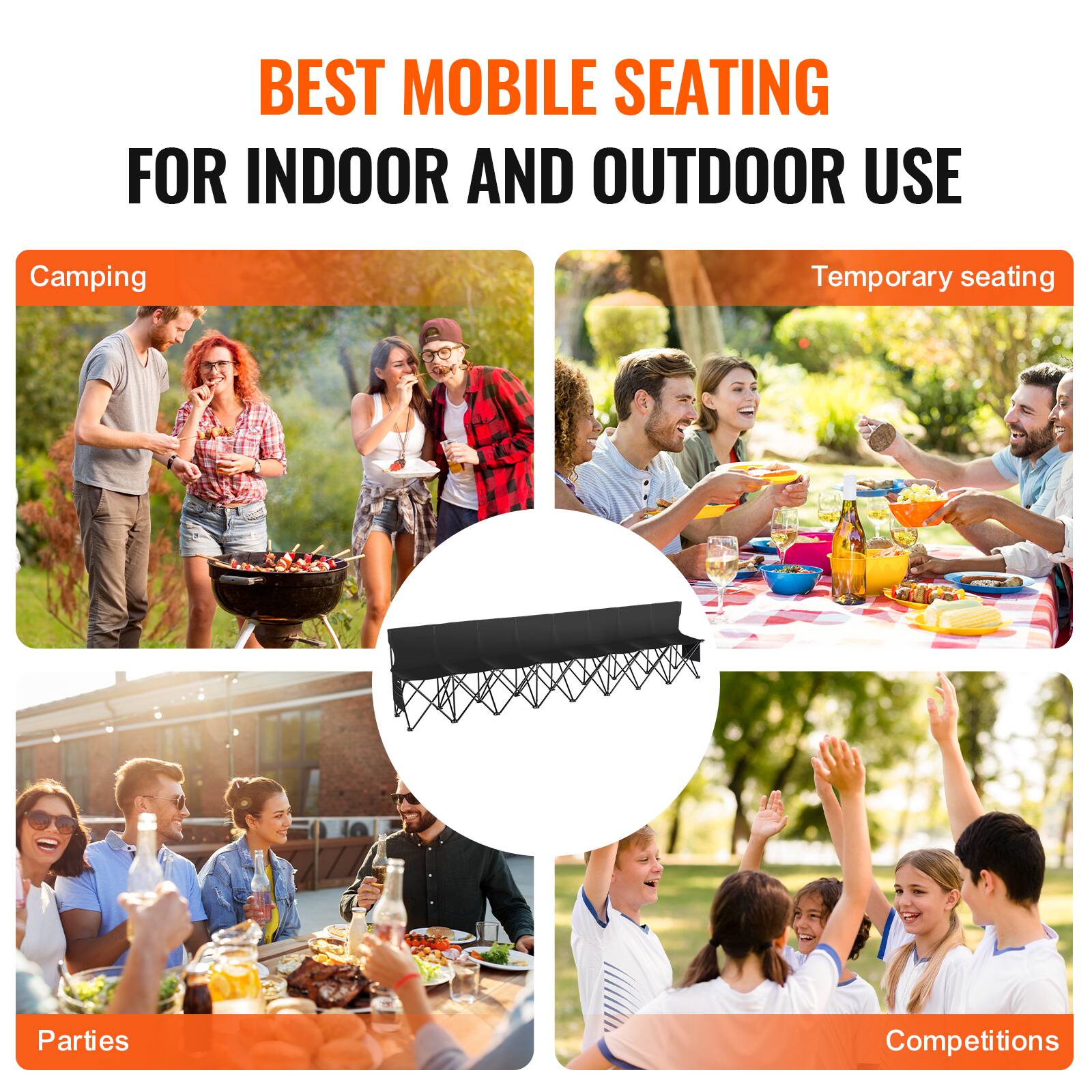 BEST MOBILE SEATING  
FOR INDOOR AND OUTDOOR USE

Camping

Temporary seating

Parties

Competitions