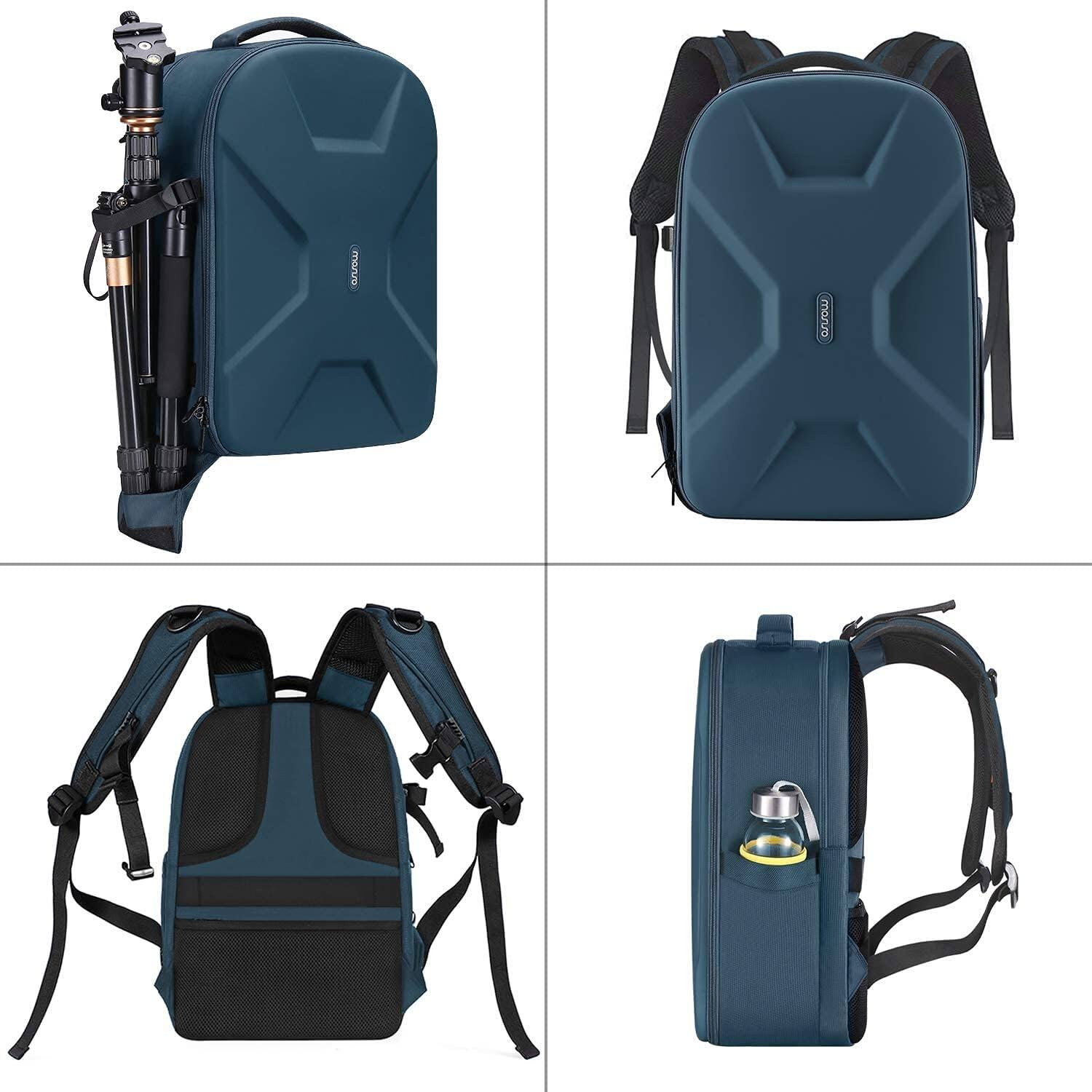 Alt View 1. mosiso - Camera Backpack 15-16 inch Waterproof Hardshell Camera Bag with Tripod Holder&Laptop Compartment - Deep Teal.