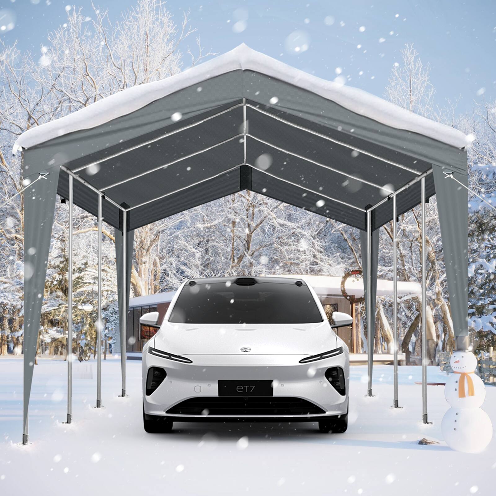Alt View 3. Winado - 12x20 Carport Canopy with Galvanized Steel Frame, Portable Heavy Duty Garage with Water-Proof Covers for Cars, Boats.