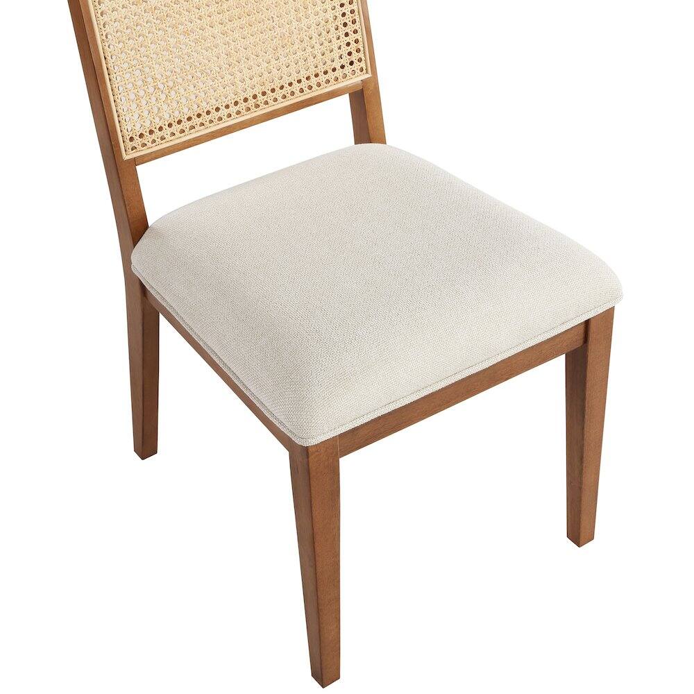 Alt View 4. Meridian Furniture - Butterfly Cream Linen Textured Fabric Dining Chair, Set of 2 - Beige.