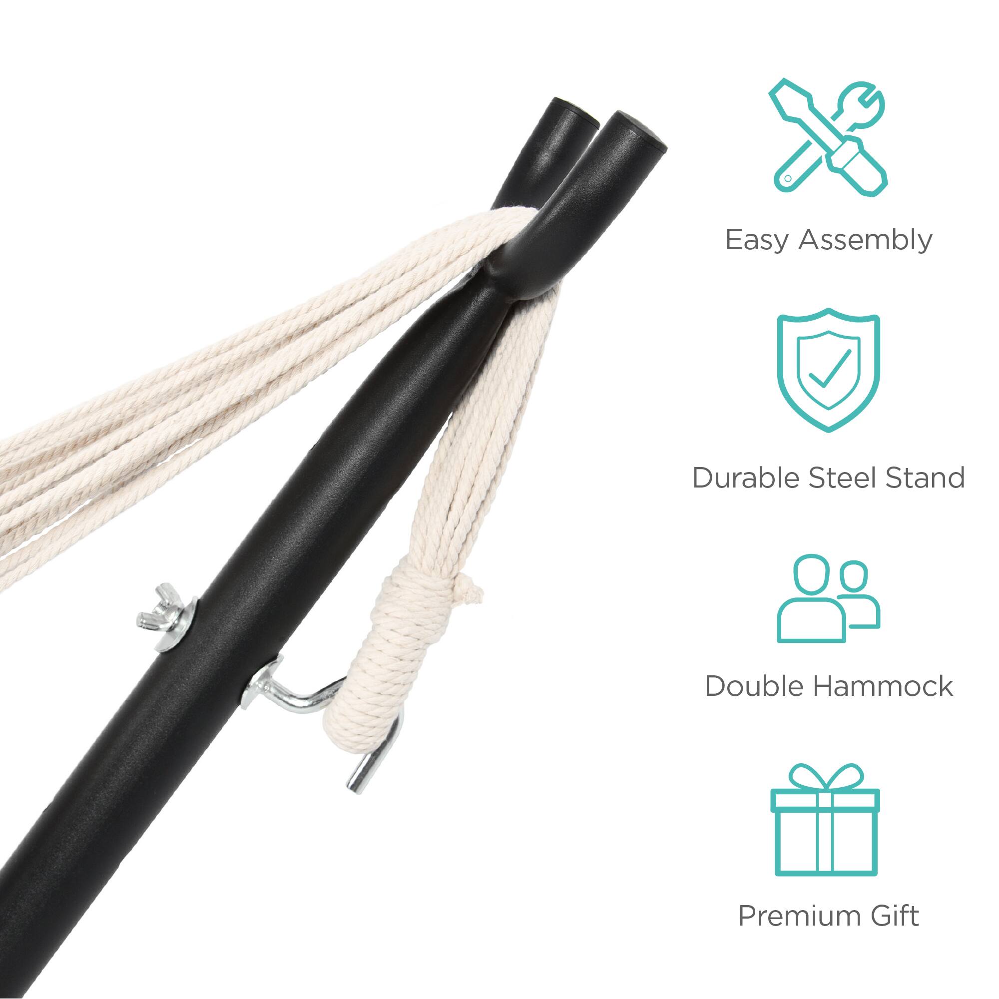 Easy Assembly  
Durable Steel Stand  
Double Hammock  
Premium Gift