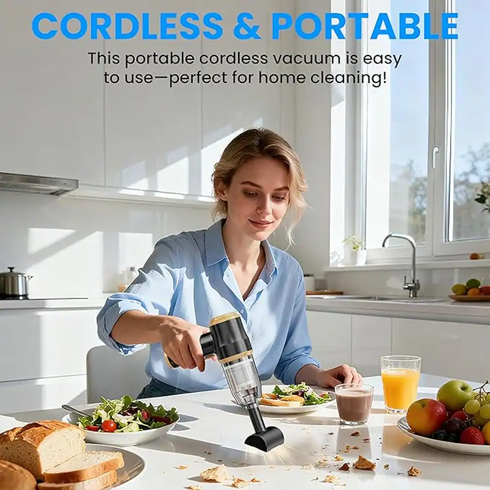 CORDLESS & PORTABLE

This portable cordless vacuum is easy to use—perfect for home cleaning!