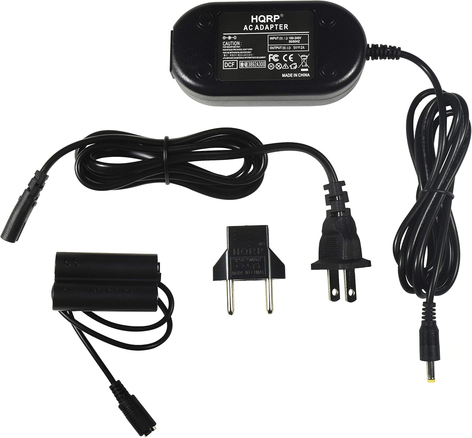 HQRP AC ADAPTER  
INPUT: 100-240V  
OUTPUT: 12V 1A  
CAUTION: OUTPUT d  
FC CE  
DCF 3892A300  
MADE IN CHINA  
HQRP  
MADE IN CHINA