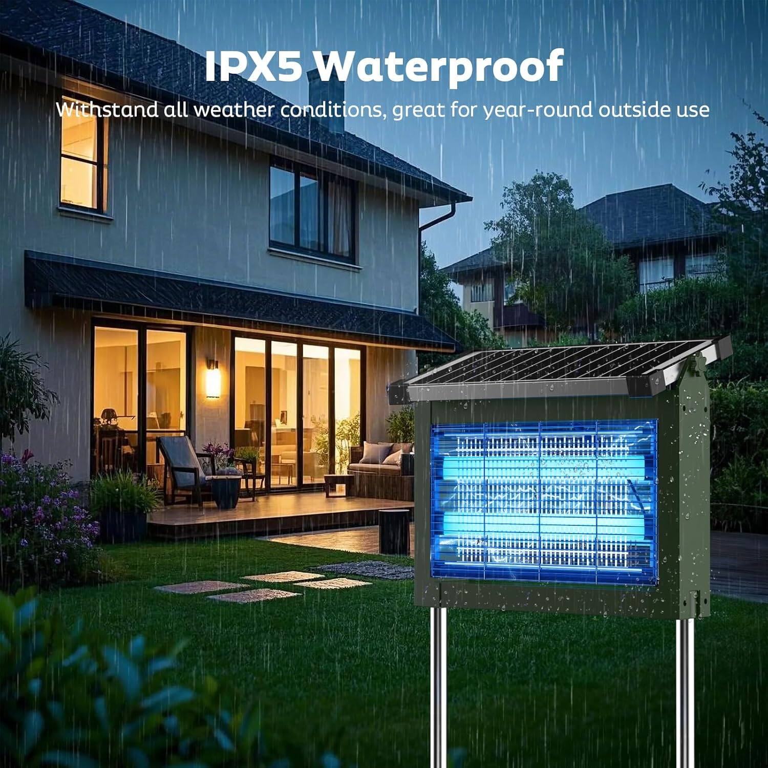 IPX5 Waterproof  
Withstand all weather conditions, great for year-round outside use