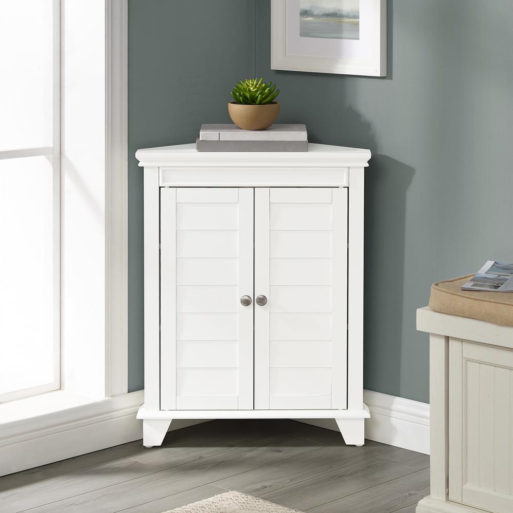 Alt View 1. Crosley Furniture - Lydia Corner Storage Cabinet - White.