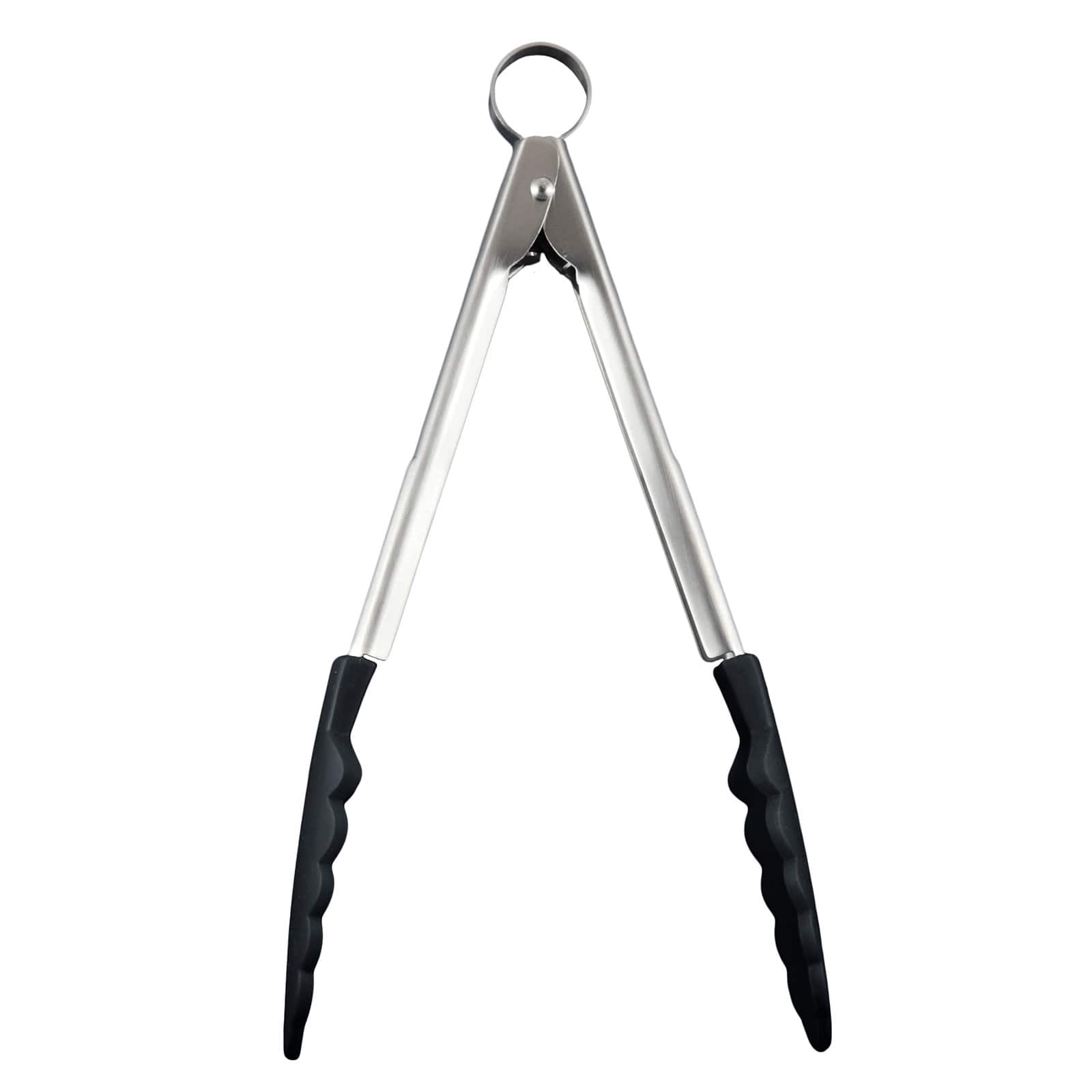Cuisipro - 9.5 Inch Silicone Locking Tongs - Black
