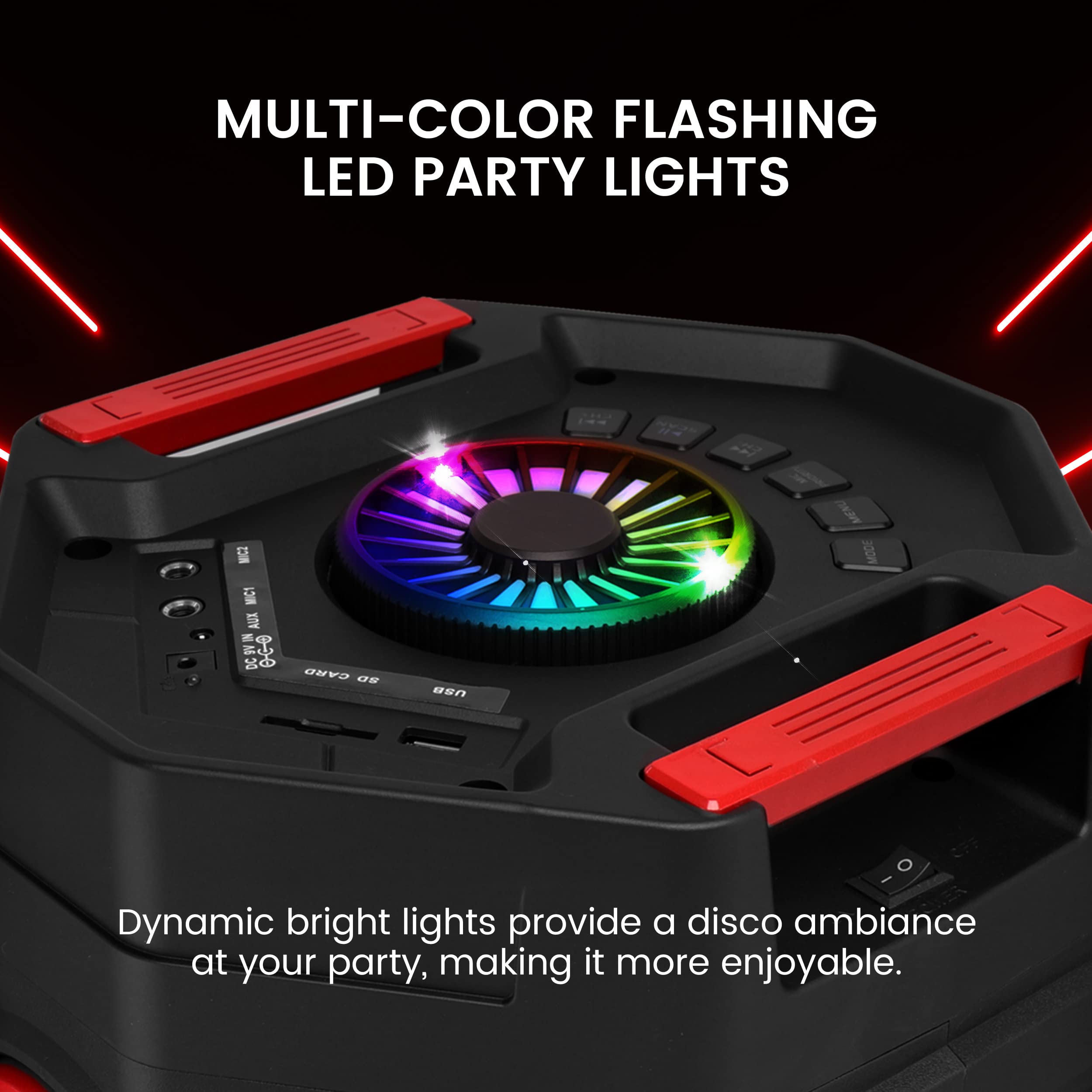 MULTI-COLOR FLASHING LED PARTY LIGHTS

Dynamic bright lights provide a disco ambiance at your party, making it more enjoyable.