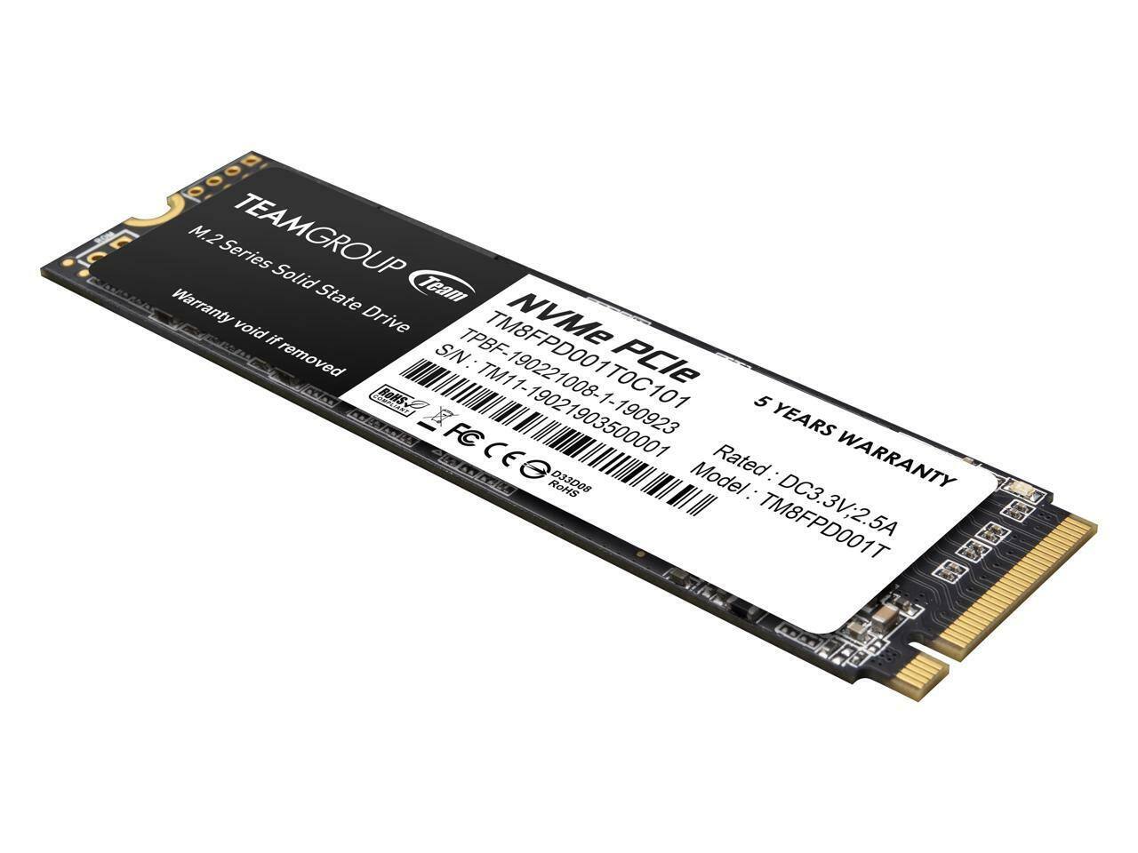 Team Group MP33 PRO M.2 2280 1TB PCIe 3.0 x4 with NVMe 1.3 3D NAND