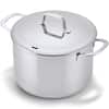 Front. Alva - Alva Maestro 8-Quart Stainless Steel Stock Pot - Lasered Engrave Measurement, Oven Safe - Silver.