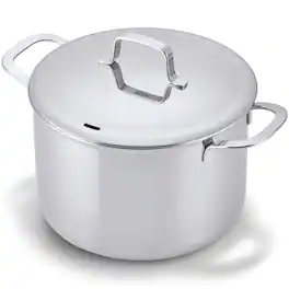 Alva - Maestro 8-Quart Stainless Steel Stock Pot - Lasered Engrave Measurement, Oven Safe - Silver