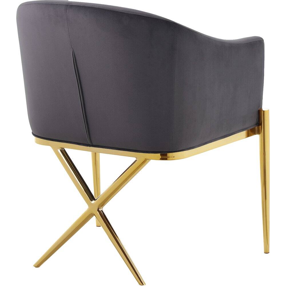 Alt View 1. Meridian Furniture - Xavier Grey Velvet Dining Chair - Grey.