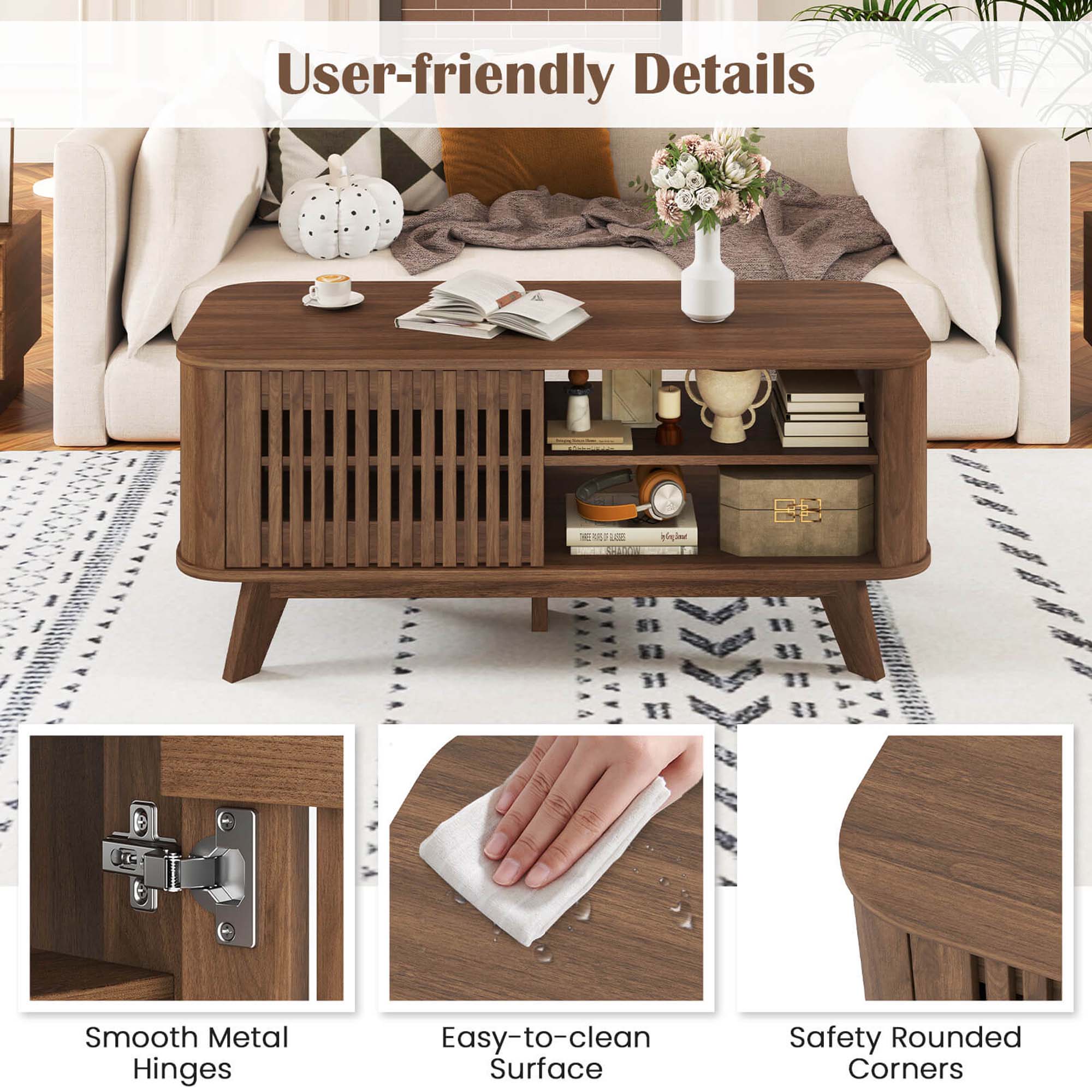 User-friendly Details

- Smooth Metal Hinges
- Easy-to-clean Surface
- Safety Rounded Corners