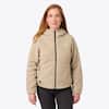 Front. Mobile Warming - Women's Upland Full Zip Sherpa Heated Jacket - Coffee.