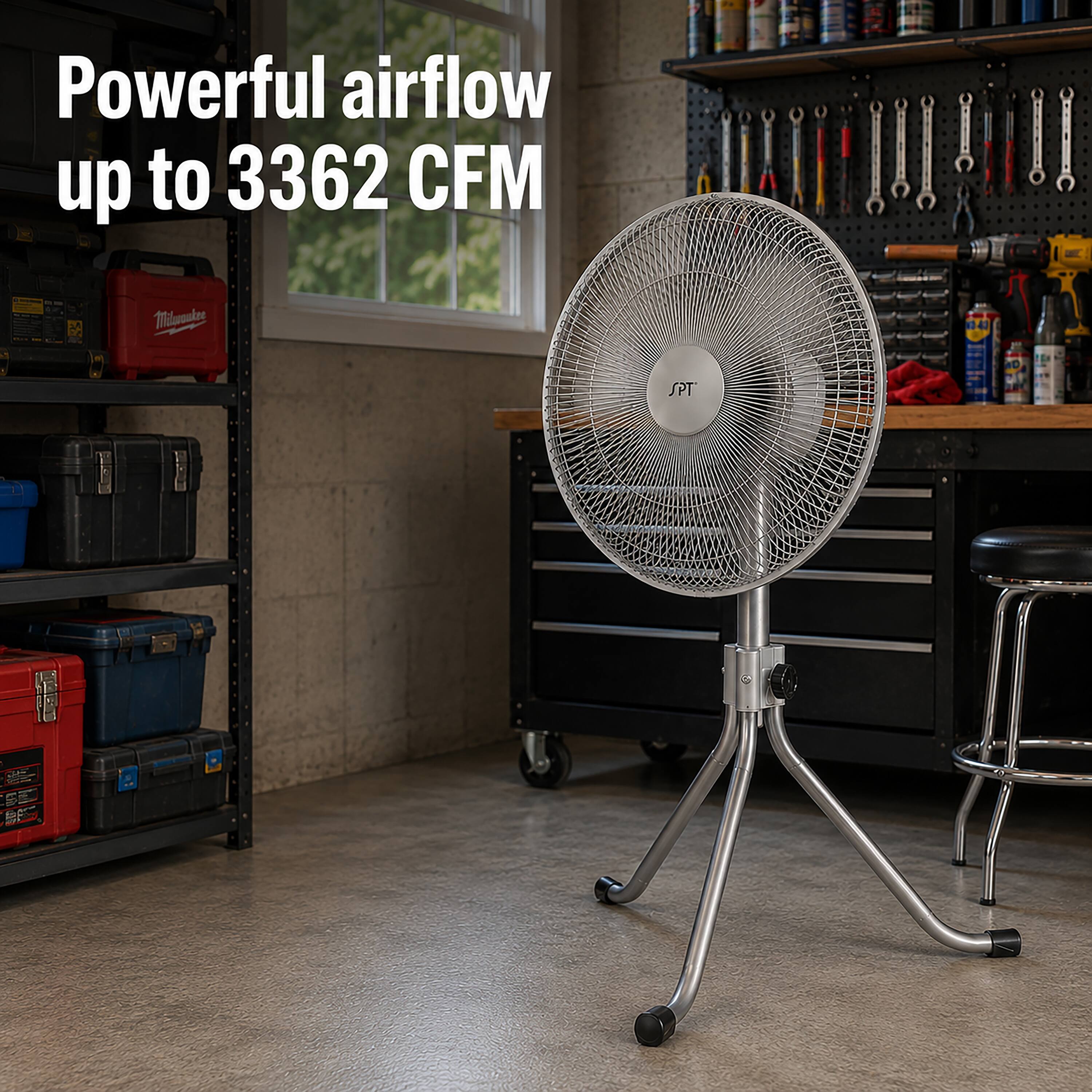 Powerful airflow up to 3362 CFM
