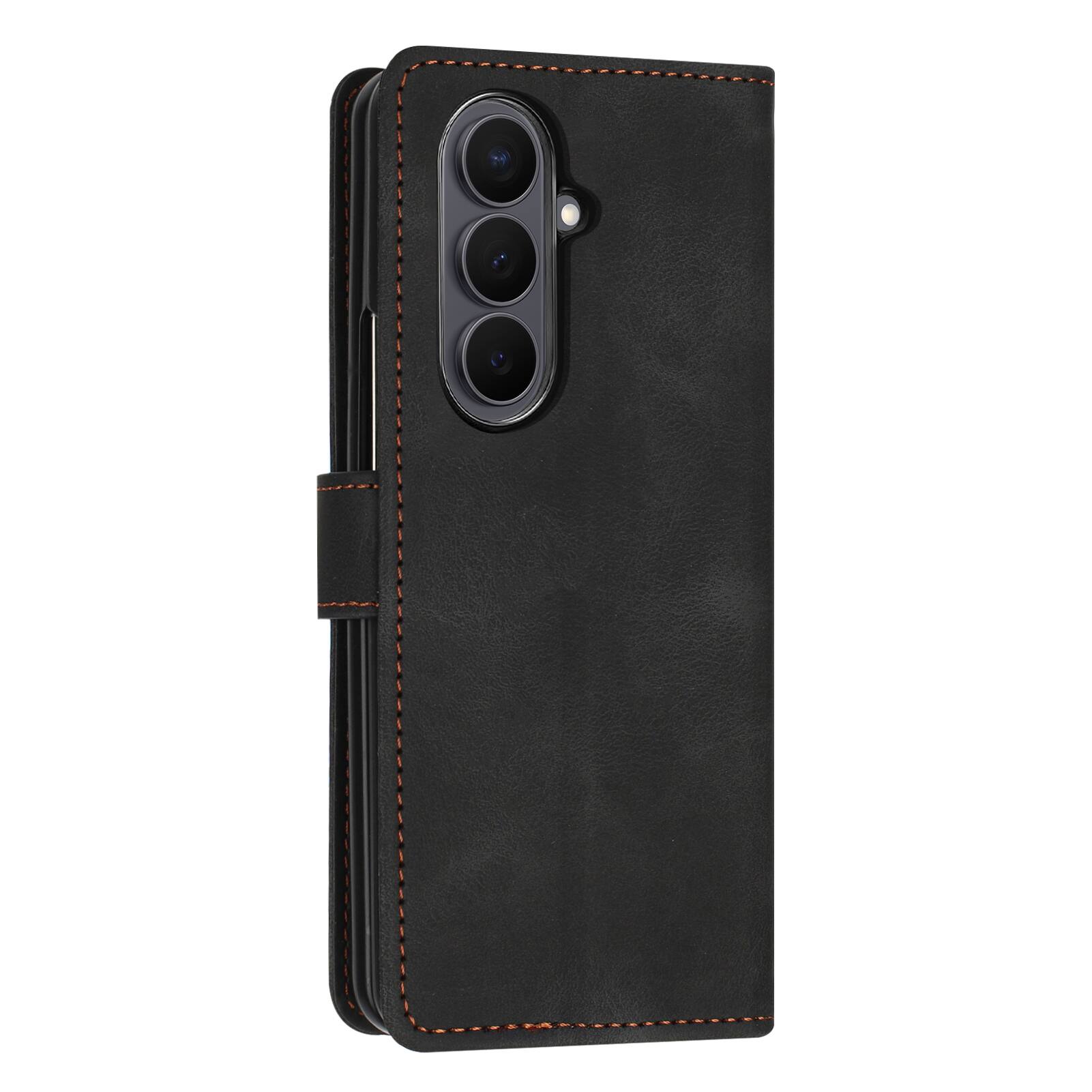 Alt View 1. Dteck - Wallet Case for Samsung Galaxy Z Fold8 Ultra, Magnetic Shockproof PU Leather Card Holder Flip Stand Hard Cover - Black.
