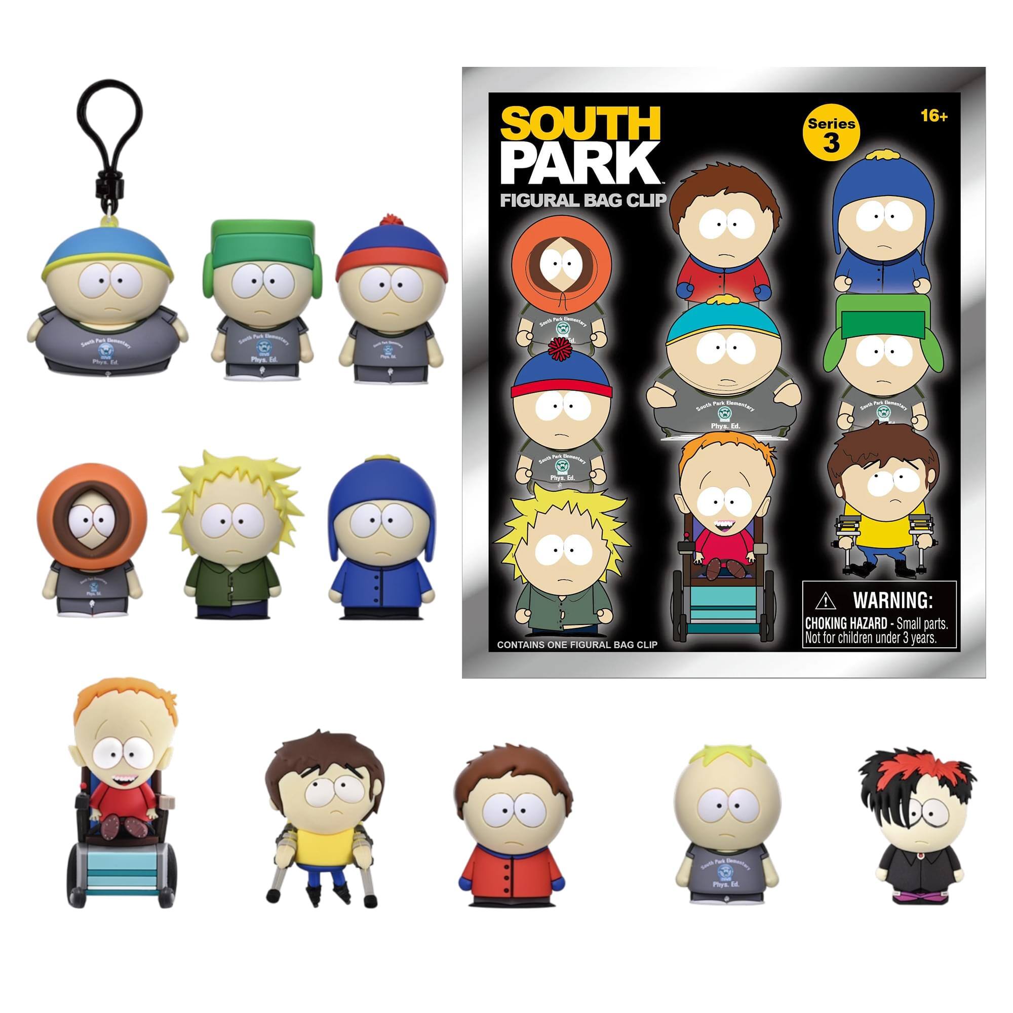 South Park Series 3 Blind Bag 3D Foam Bag Clip | 1 Random