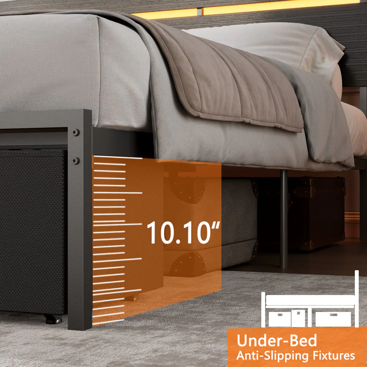 10.10" Under-Bed Anti-Slipping Fixtures