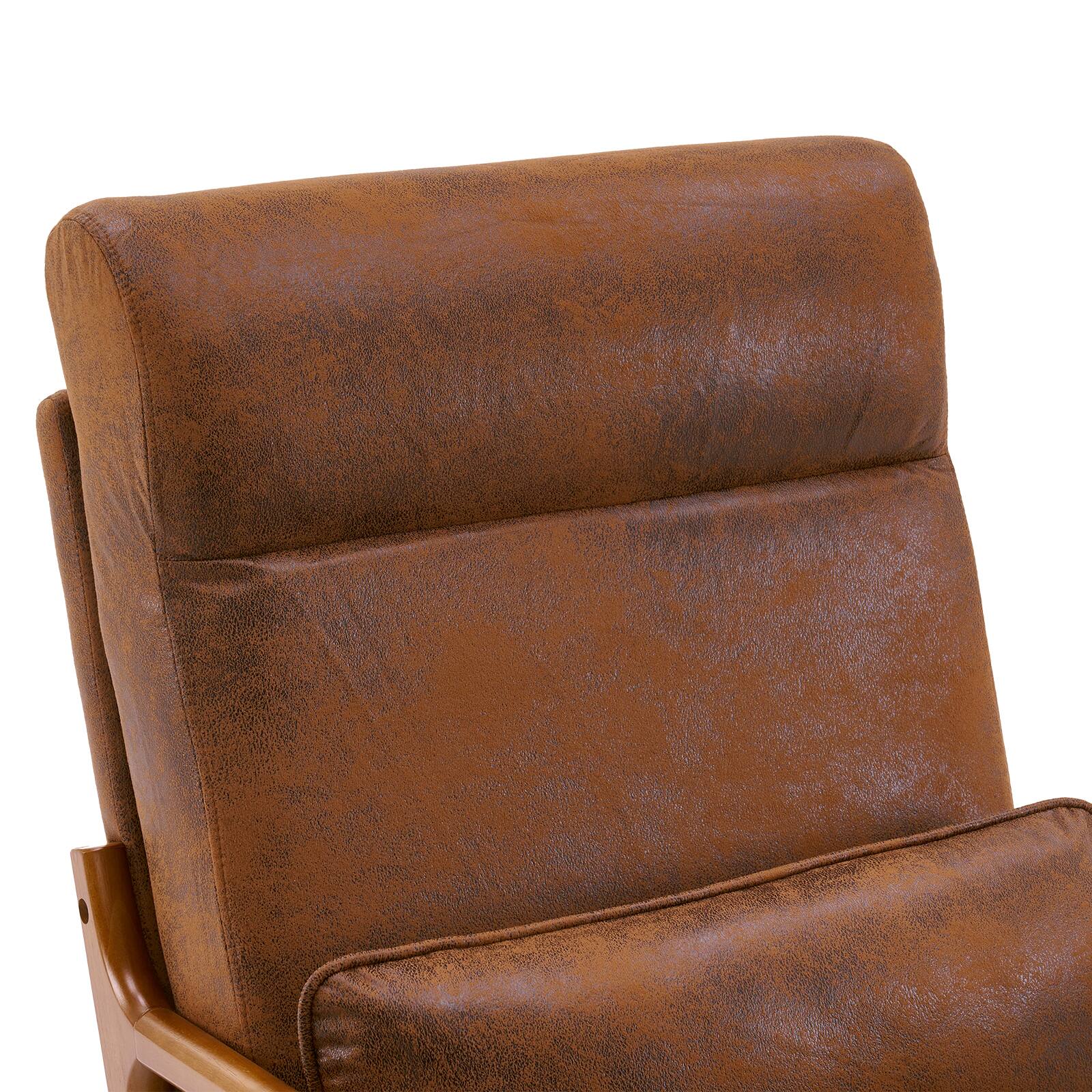 Alt View 2. SlickBlue - Armrest & Backrest Indoor Leisure Chair Comfortable Upholstered Lounge Chair for Home - Brown.