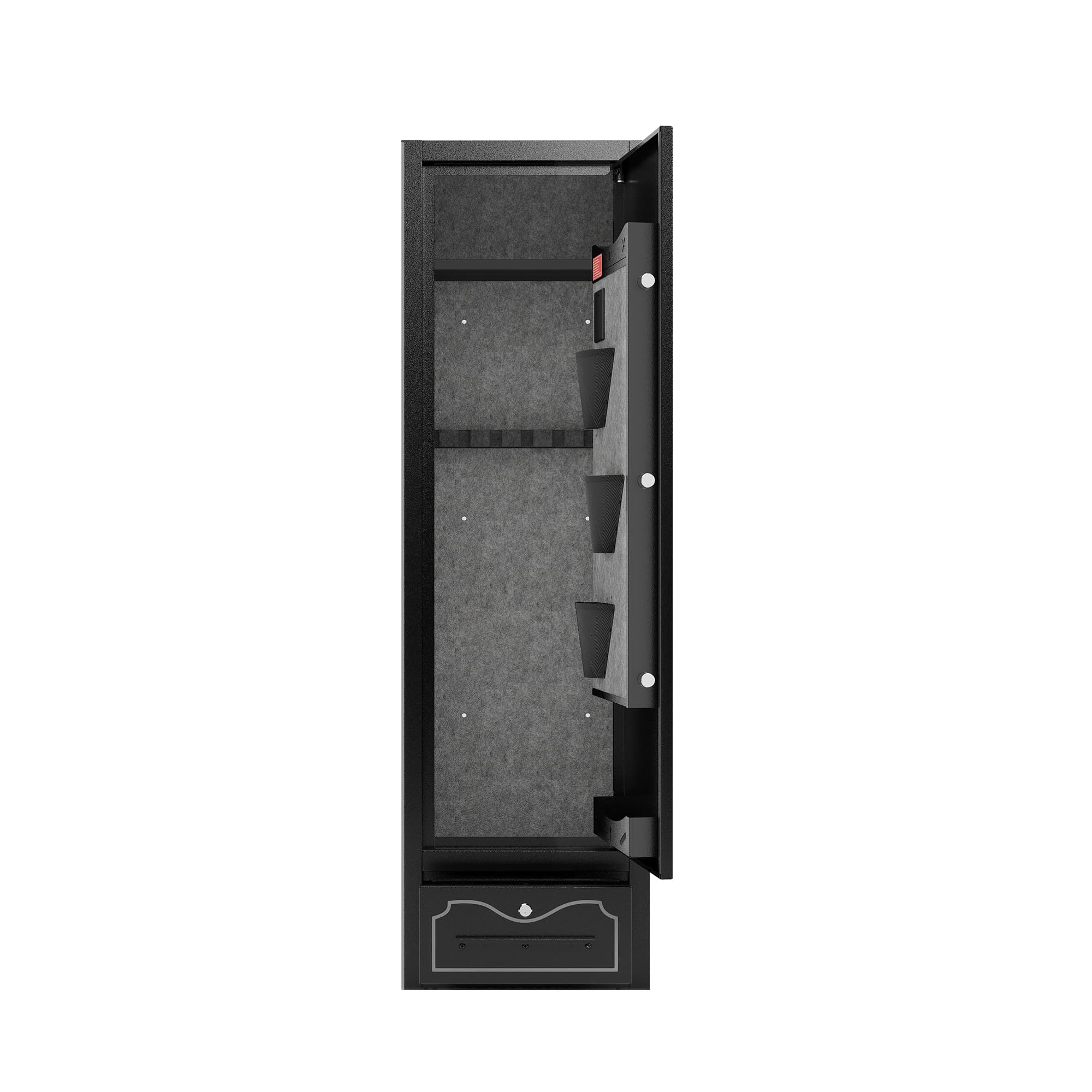 Alt View 2. Lycvki - 8 Gun Digital Rifle Safe with Removable Shelf and Locking Storage Drawer.