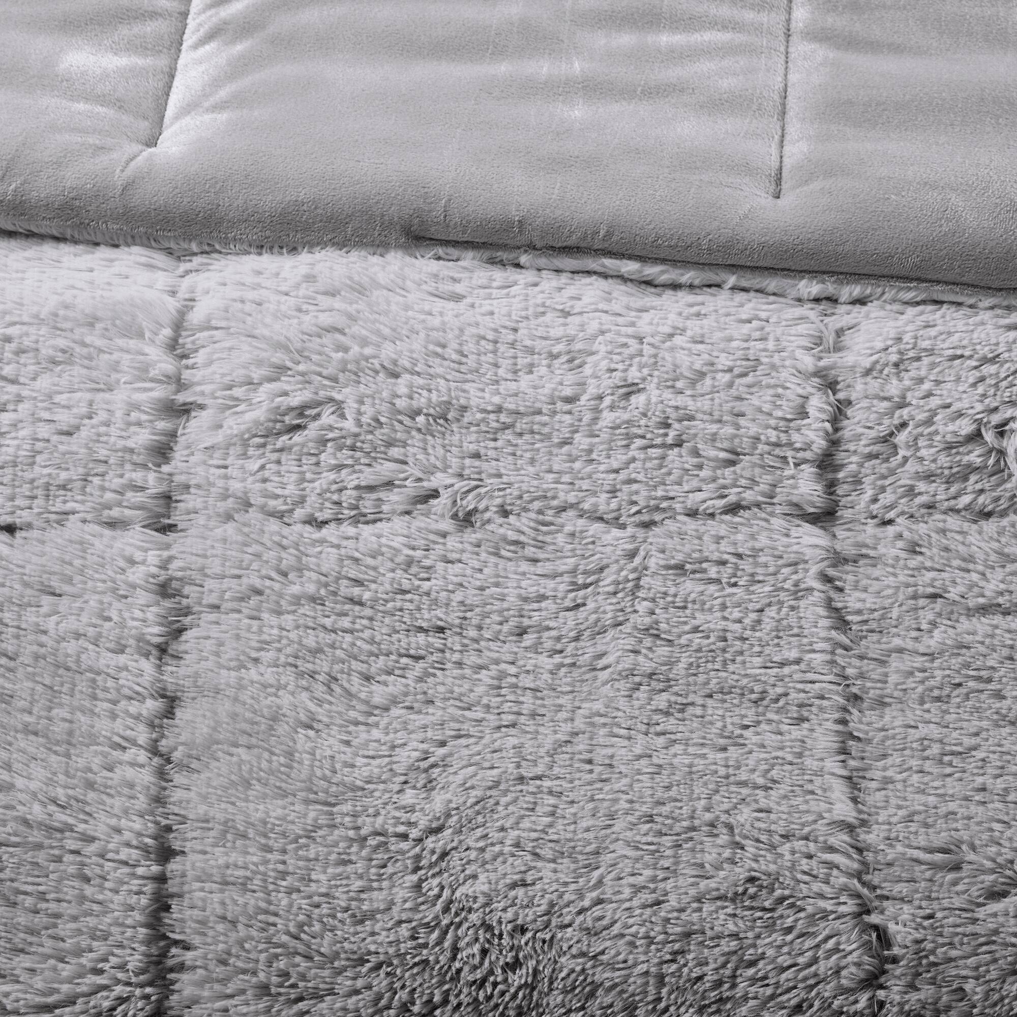 Alt View 5. Gracie Mills - Gracie Mills Ethel Faux Fur Ombre Shag Comforter Set - Grey.