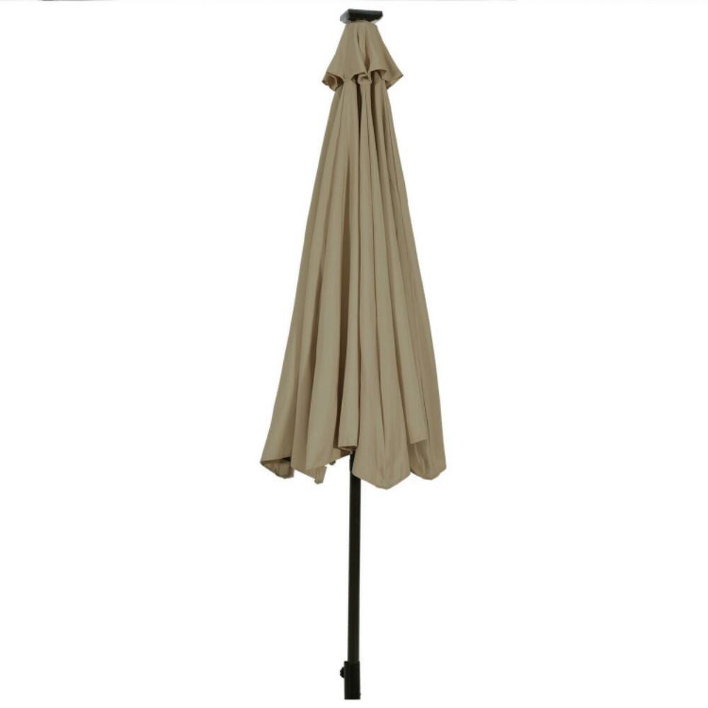 Alt View 3. Mondawe - 10 Feet Outdoor Patio Umbrella with Bright Solar LED Lights - Tan.