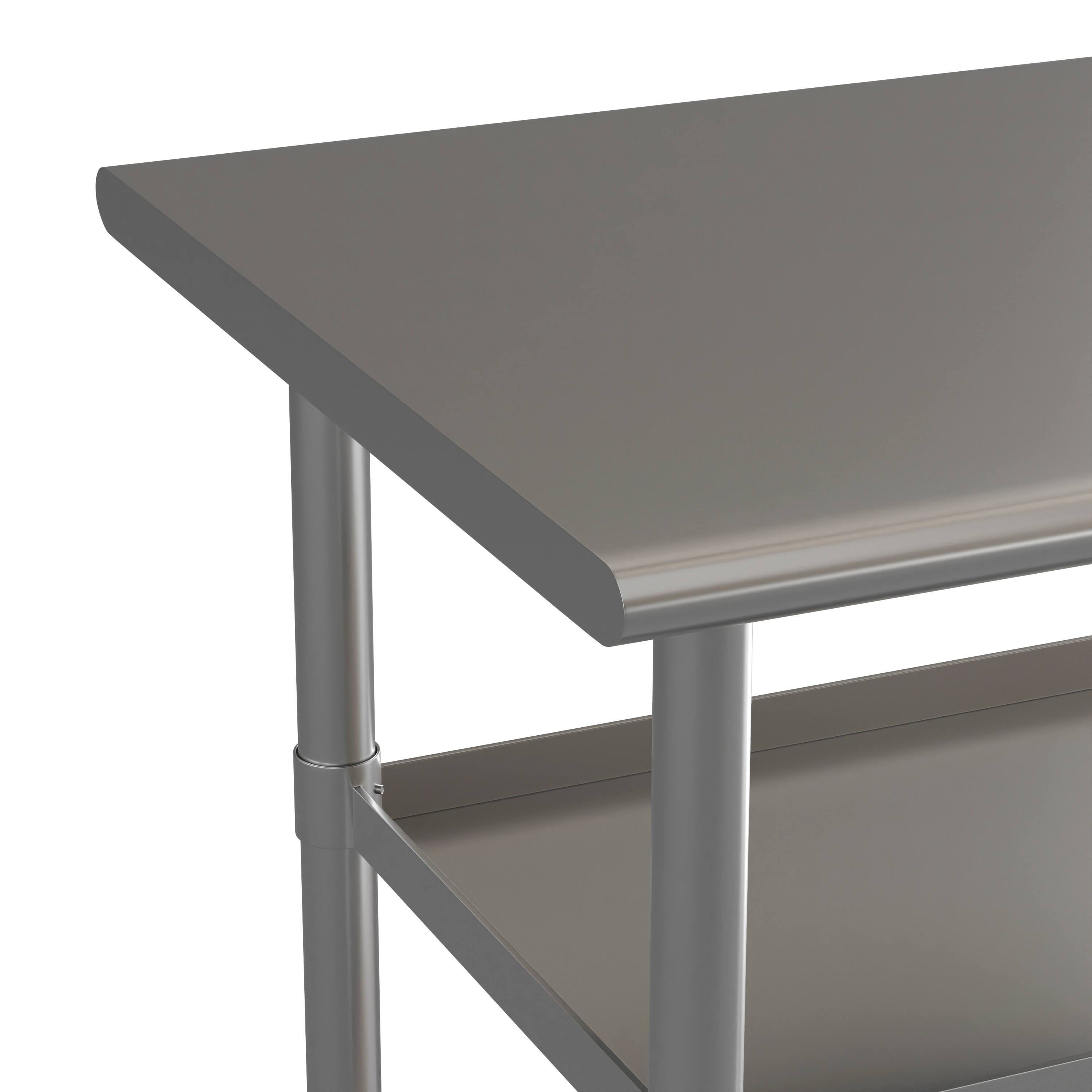 Alt View 7. Emma + Oliver - NSF Certified Stainless Steel 18 Gauge Work Table with 2 Undershelves - Stainless Steel.
