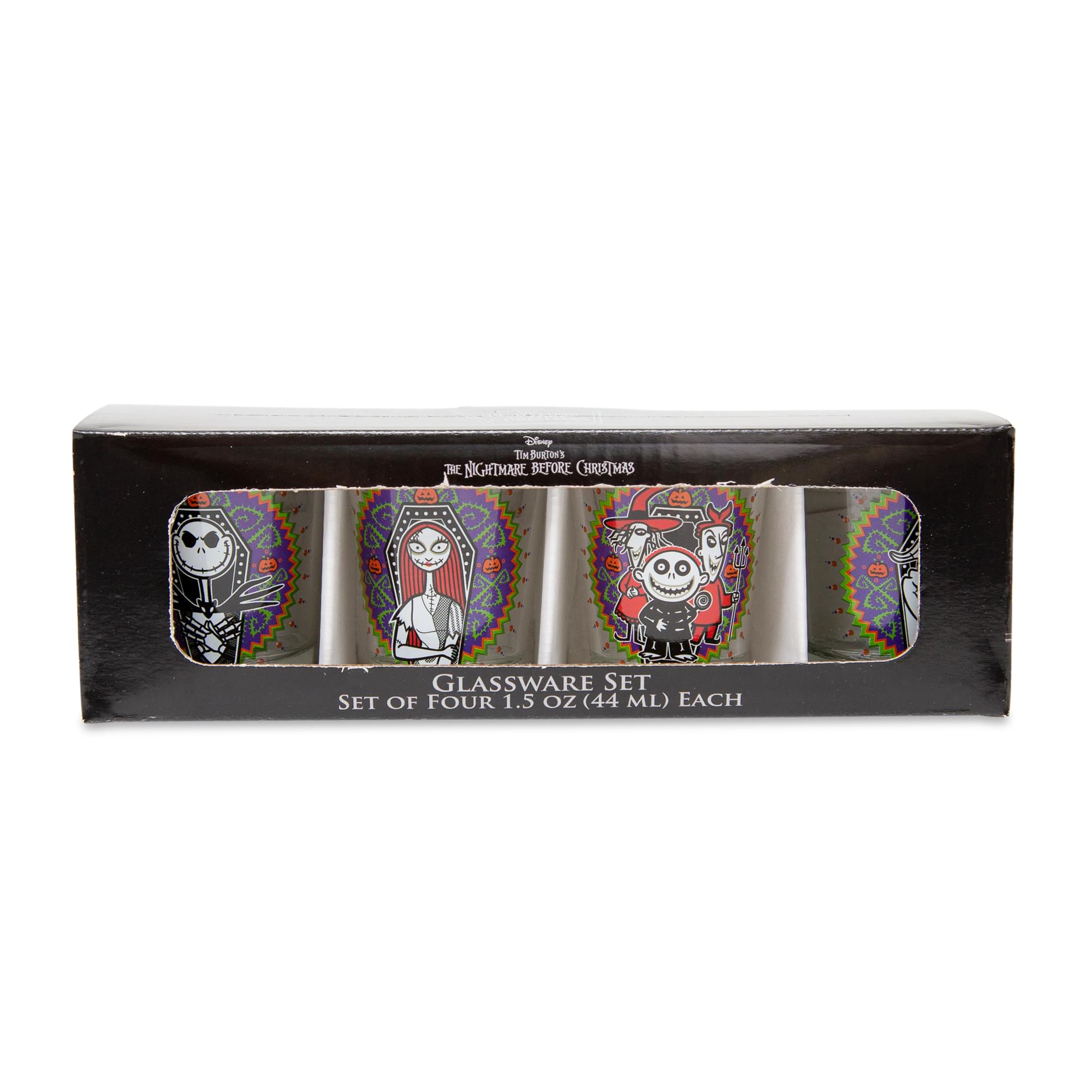 Disney Tim Burton's The Nightmare Before Christmas Glassware Set Set of Four 1.5 oz (44 ml) Each